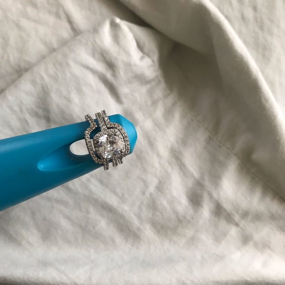 Jewelry - Sterling silver over 10k gold wedding ring set Jewelry - Sterling silver over 10k gold wedding ring set